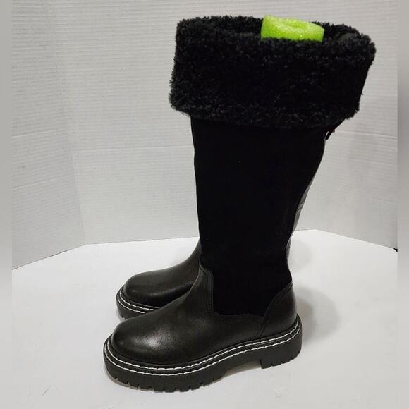Splendid Antonia Sherpa trimmed black suede and leather boots Women's size 7 new - Picture 7 of 12